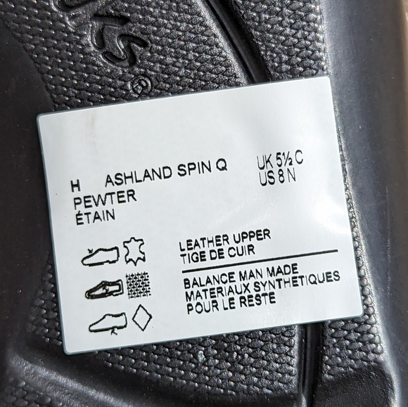 Clarks Ashland spin q slip on leather loafer low wedge metallic pewter 8 narrow - Picture 8 of 9